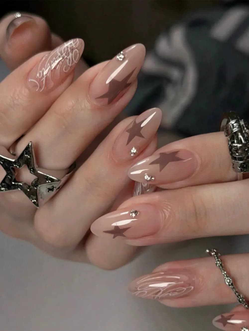 Y2K Star Press-On Nails · Long Almond · 30 pcs — photo 1 of 2