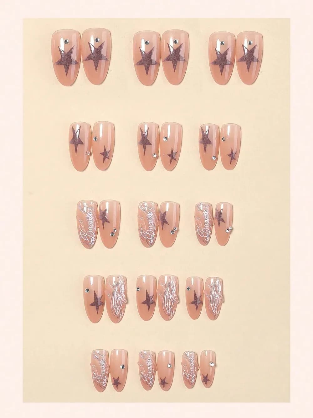 Y2K Star Press-On Nails · Long Almond · 30 pcs — photo 2 of 2