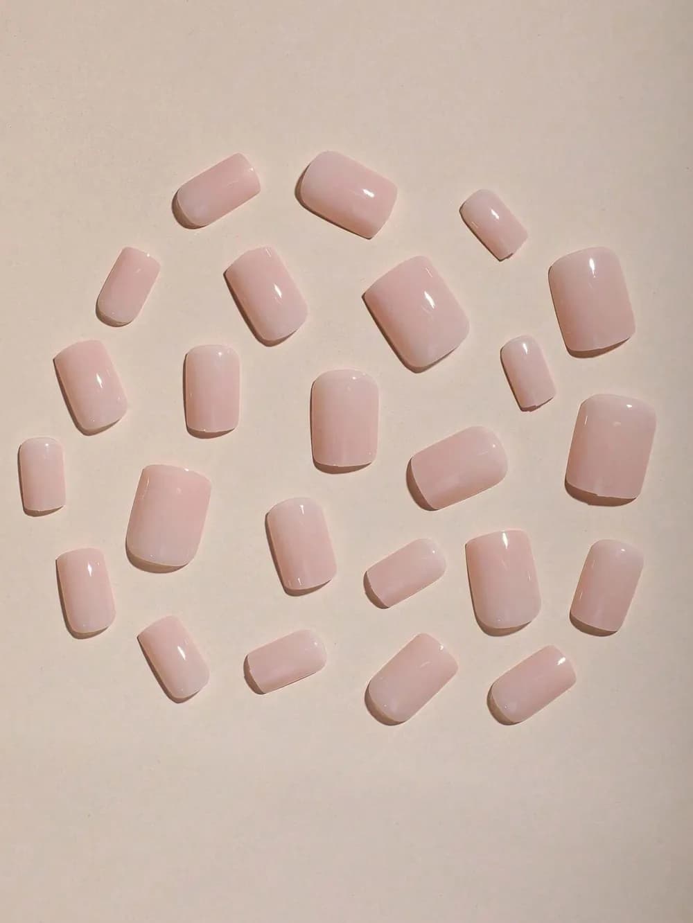 Minimalist Timeless Natural Nude Color & Glossy Press-On Nails · Short & Medium Square · 24 pcs — photo 2 of 2